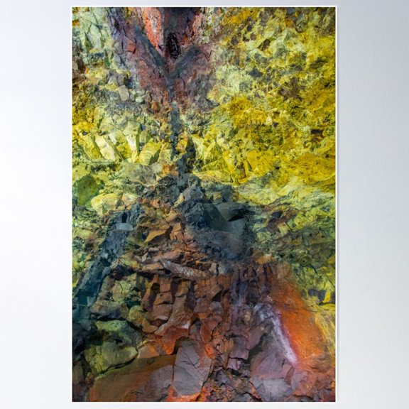 Inside The Volcano Ii Poster Wall Art, Modern Wall Decor For Living Room Bedroom, 8x12 UNFRAMED
