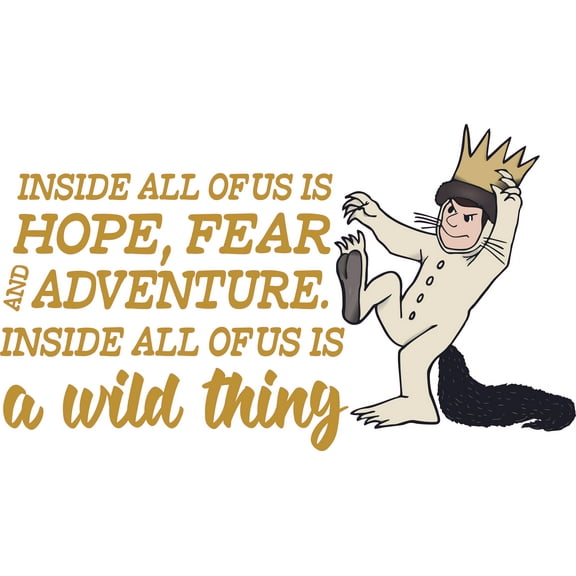 Inside All Of Us Is Hope Fear & Adventure Inside All Of Us Is A Wild Thing - 22" x 36" Removable Home Art Where The Wild Things Are Decoration Sticker Vinyl Bedroom Living Room Max Wall Decal Quotes