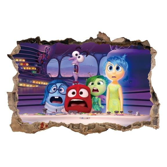 Inside Out Wall Sticker For Bedroom Living Room Nursery Party Decorations Anime Cartoon Background Self-Adhesive Wall Decor Baby Boy Girl Kids Room Wall Mural Decor Poster Gift