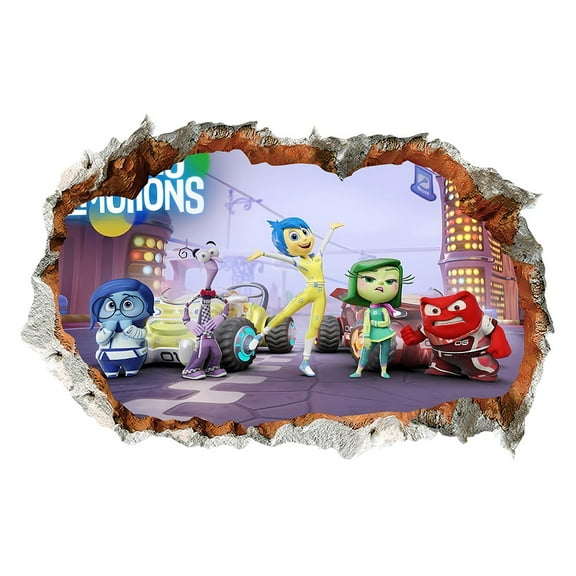 Inside Out Wall Sticker For Bedroom Living Room Nursery Party Decorations Anime Cartoon Background Self-Adhesive Wall Decor Baby Boy Girl Kids Room Wall Mural Decor Poster Gift