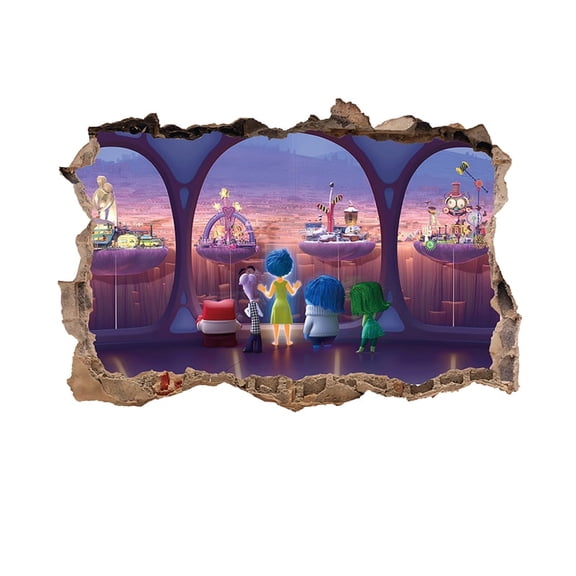 Inside Out Wall Sticker For Bedroom Living Room Nursery Party Decorations Anime Cartoon Background Self-Adhesive Wall Decor Baby Boy Girl Kids Room Wall Mural Decor Poster Gift