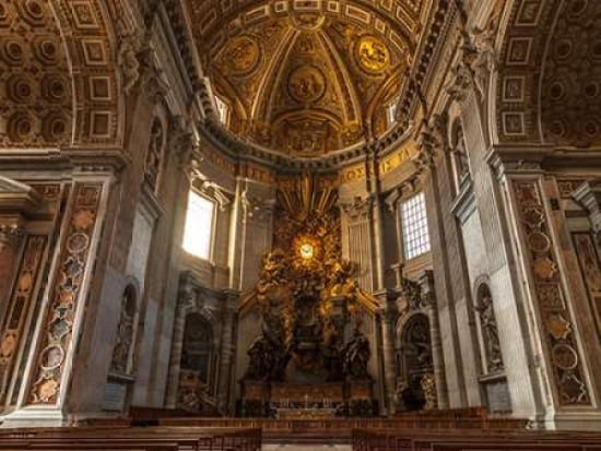 Inside of St Peters Basilica Rome Italy Canvas Art - Assaf Frank (18 x 24)