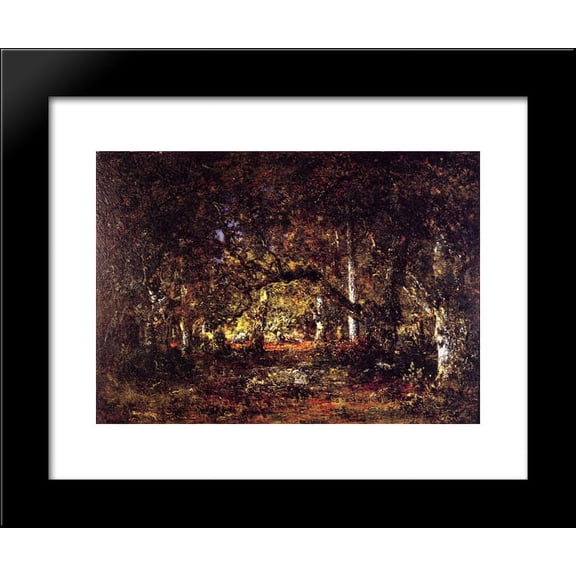 Inside the forest 20x24 Framed Art Print by Theodore Rousseau