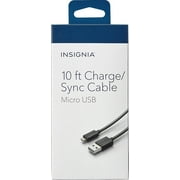 Insignia 10 ft. Micro USB Charge-and-Sync Cable - Black Color