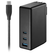 Insignia 112W 3-Port USB-C/USB-A Wall Charger with USB Cable, Black   NS-PW3X1A1C2B22B-C