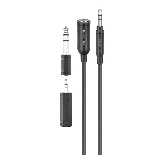 Insignia 12 ft. (3.66m) Headphone Expansion Kit 3.5mm Audio Extension Cable with Y-Adapter Splitter