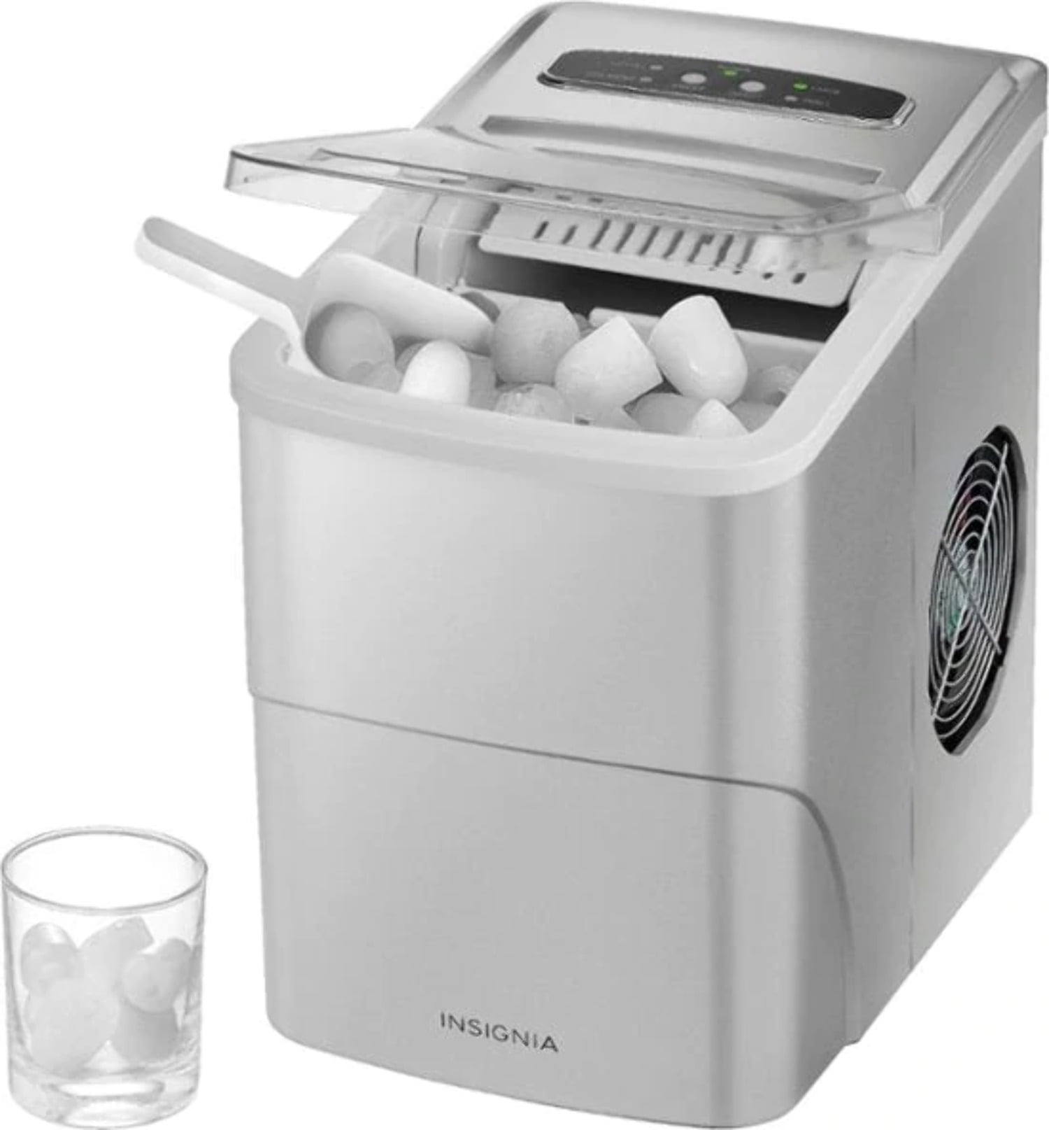 Insignia - 26-Lb. Portable Ice Maker -Silver