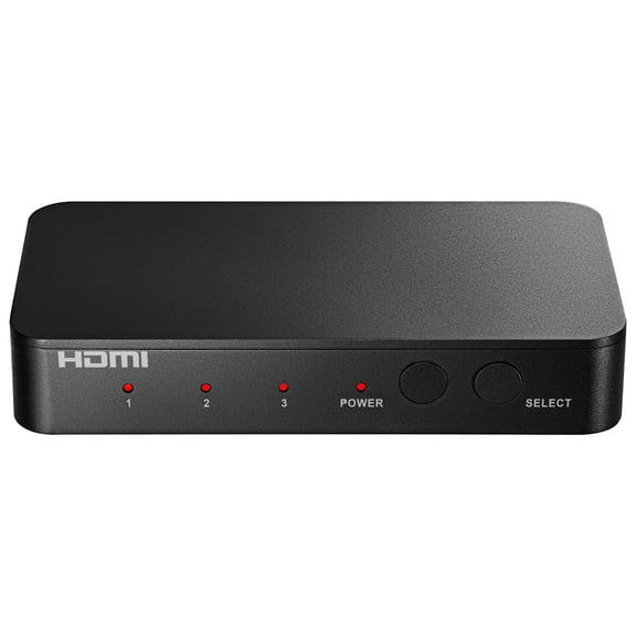 Insignia 3-Port 4K HDMI Switch 4K Ultra HD HDMI Selector with 3 Inputs to 1 Output Black