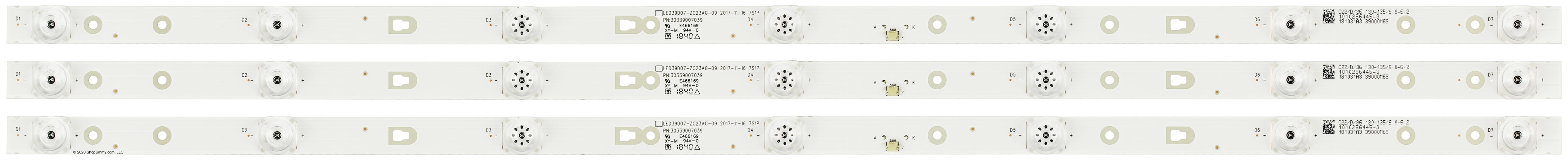 Insignia 30339007039 LED Backlight Strips (3) NS39D310NA19