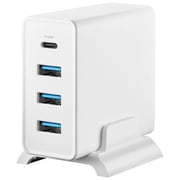 Insignia 47W 4-Port USB-A & USB-C Wall Charger   White | Multi-Device Fast Charging Adapter with 2 USB-C & 2 USB-A Ports
