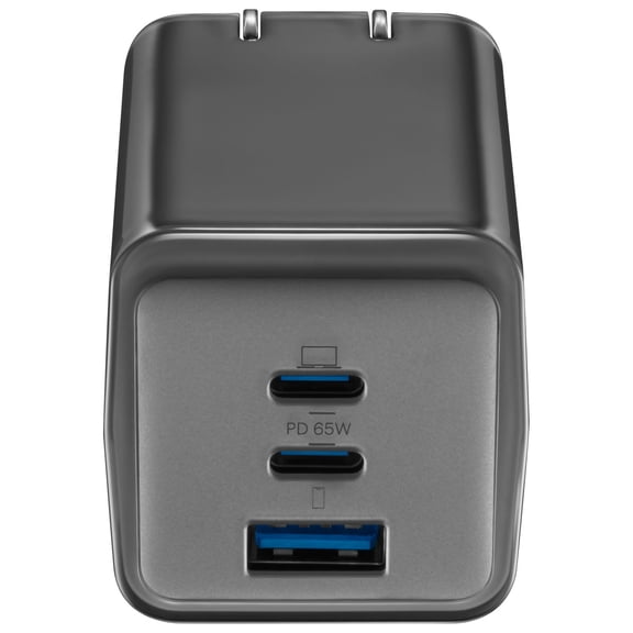 Insignia 65W 3-Port USB-C/USB-A Wall Charger, Black NS-MW3165C2A1B24-C