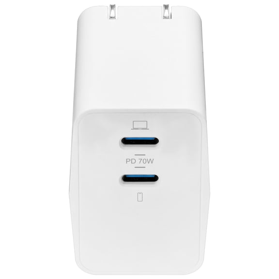 Insignia 70W Dual USB-C GaN Wall Charger, White  NS-PW370C2W25-C