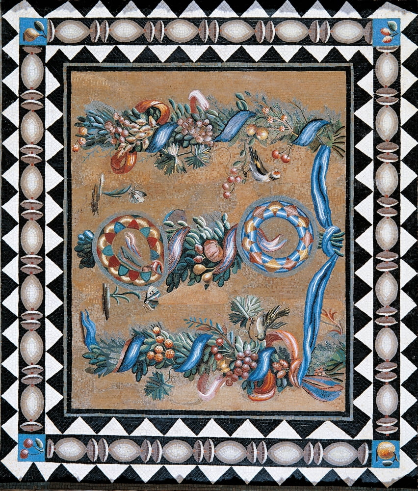 Insignia Mosaic With Fruit And Birds Canvas Art - (18 x 24)