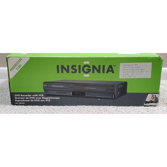 Insignia NS-1Drvcr DVD Recorder VCR Combo 1 Button Vhs to Dvd Dubbing with Hdmi Adapter (New)