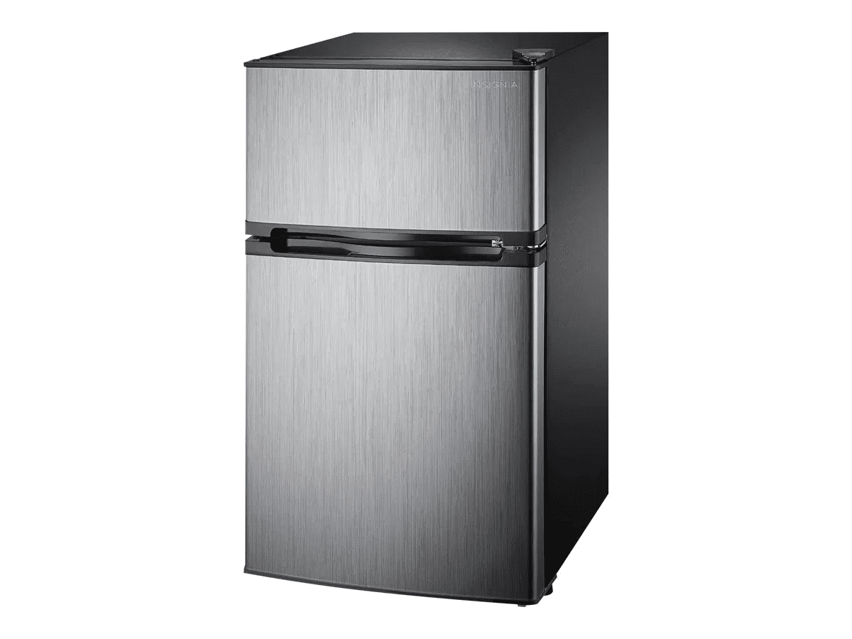 Insignia NSCF30SS9 3.0 Cu. Ft. Mini Fridge with Top Freezer Stainless steel
