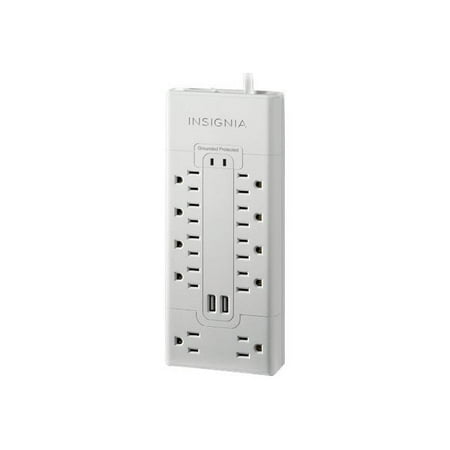 Insignia™ - 10 Outlet/2 USB 2700 Joules Surge Protector - White