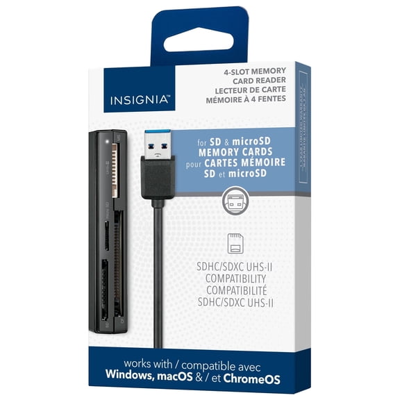 Insignia USB 3.0 Multi-Slot Memory Card Reader Hub with 1.2m Cable