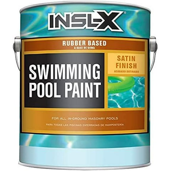 Insl-X Swimming Pool Paint Rubber Based Indoor, Outdoor Satin White 1 Gl 24 Hr
