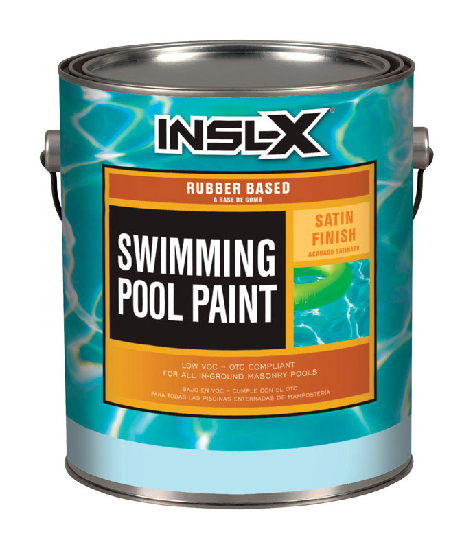 Insl-X Swimming Pool Paint Rubber Based Indoor, Outdoor Satin Aquamarine 1 Gl 24 Hr Case of 2