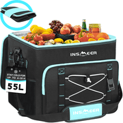 INSMEER Collapsible Soft-Sided Cooler Bag, 90-Can, with Shoulder Strap, for Camping, Picnic, Beach