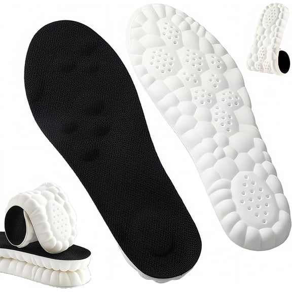 Insoles for Men and Women with Memory Foam & Arch Support, Breathable Massage Cushion Inserts for Men Women, Trim to Fit All Shoes for Work, Sports, Daily Comfort