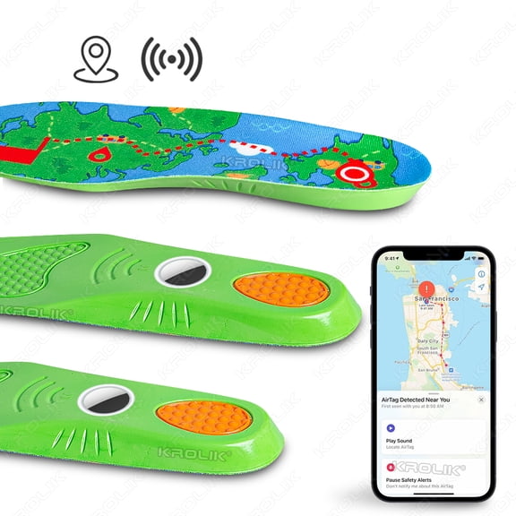 Insoles for AirTag Tracking Device, Hidden Holder Comfortable Securely Mounted Shoe Inserts, Tracker Insoles for Kids and Seniors