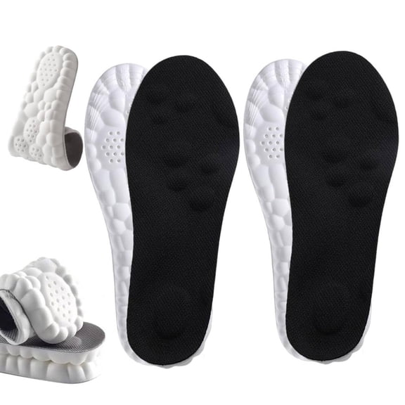 Insoles for Men Women,4D Breathable Memory Foam Cloud Massage Insoles, Enhanced Arch Support & Cushioned Comfort,Relief Foot Pain,Fits All Shoe Types