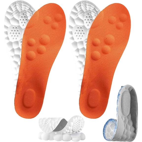 Insoles for Men Women,4D Memory Foam Cloud Shoe, Arch Support - Anti-Fatigue Comfort, Shock Absorption Soles and Foot Pain Relief, Trim-to-Fit Design