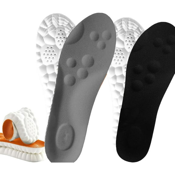 Insoles for Men Women,4D Memory Foam Cloud Soles Arch Support Improved Posture,for Foot Pain Relief and Fatigue Reduction