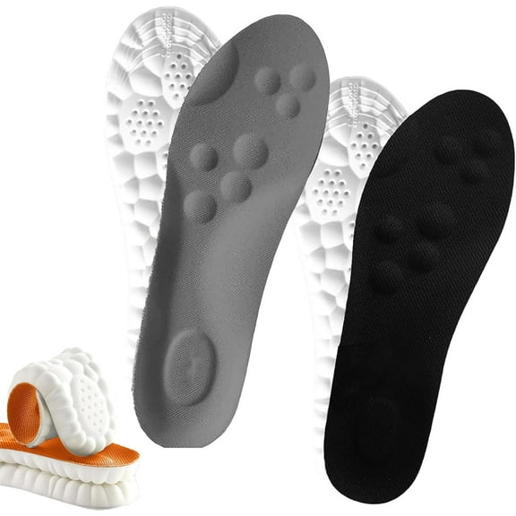 Insoles for Men Women,4D Memory Foam Cloud Soles Arch Support Improved Posture,for Foot Pain Relief and Fatigue Reduction