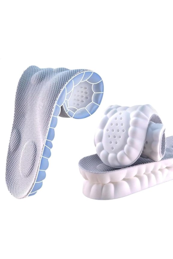 Insoles for Women Man,Cloud Soles for Men Women,4D Cloud Soles for Men,Anti Fatigue, Shock Absorption, Foot Pain Relief Gray