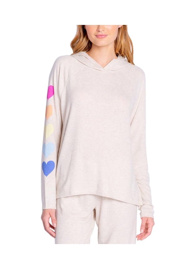 Womens Butter Jersey Graphic Print Hooded Loungewear Sweatshirt