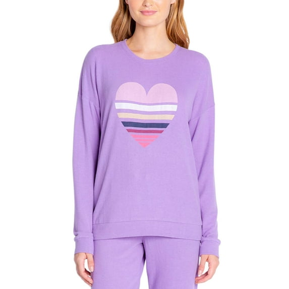 Insomniax Womens Butter Jersey Long Sleeve Crewneck Pajama Top Size Small Color Lilac