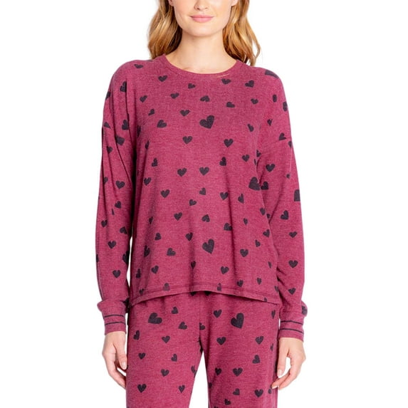 Insomniax Womens Butter Jersey Printed Long Sleeve Pajama Top