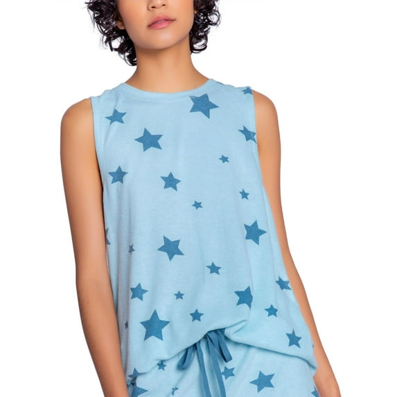 Insomniax Womens Peached Jersey Pajama Tank Top Only,1-Piece, Medium, Sea Blue