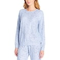 thumbnail image 1 of Insomniax Womens Printed Long Sleeve Pajama Top Only,1-Piece, Large, Ice Blue, 1 of 1