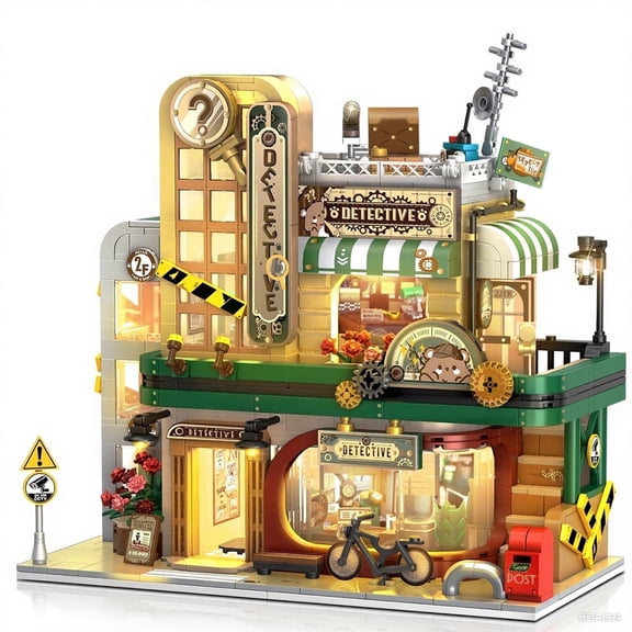 Detective Agency House Building Blocks Set, 1231-Piece Interactive Toy for Adults and Kids 6+