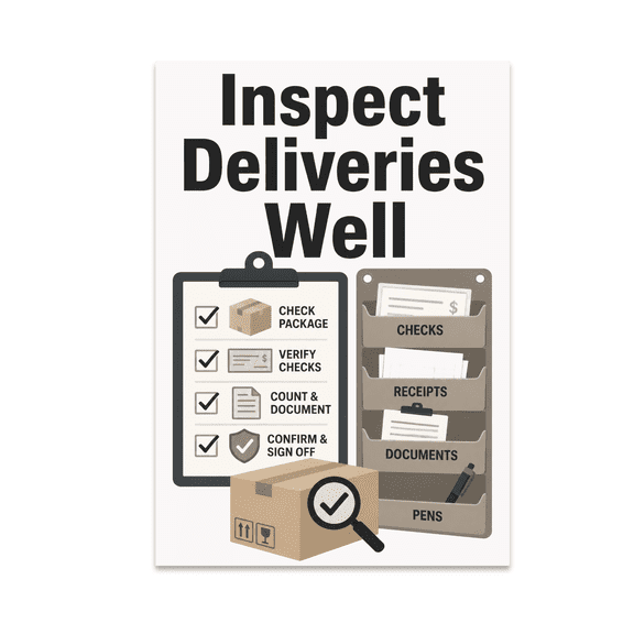 Inspect Deliveries Well Pocket Chart - Office Staff - 13x19 Poster Print