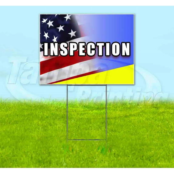 Inspection (18" x 24") Yard Sign, Includes Metal Step Stake