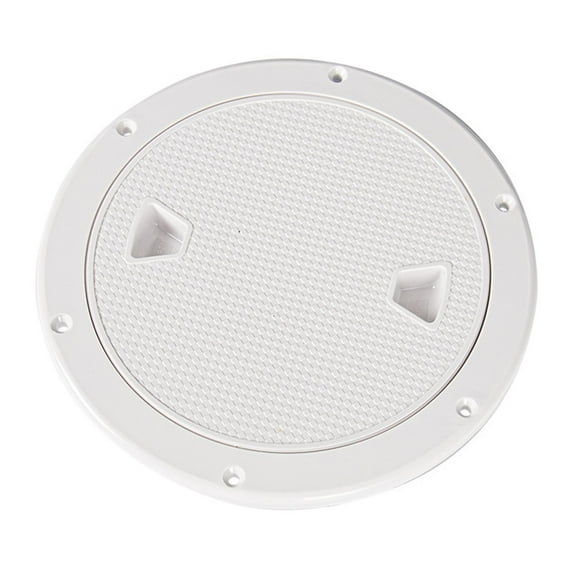 Inspection Hatch Boat Deck Plate Circular Deck Hatch Sturdy 4 Inch White for Marine Boats Ships and Rvs