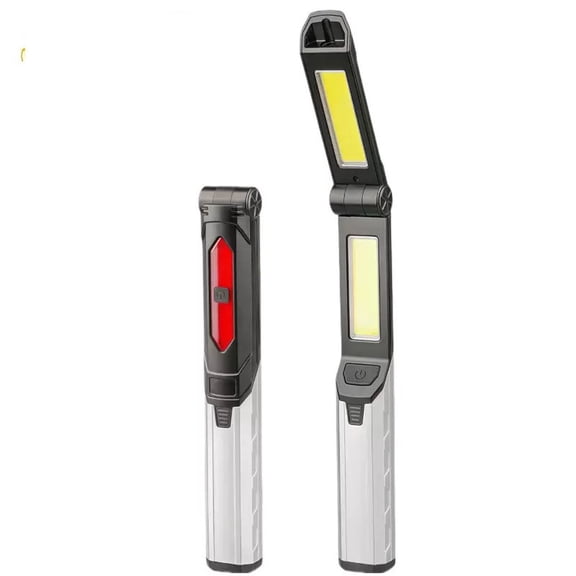 Inspection Light with LED Flashlight Magnetic Base Hanging 4 Light Modes 3 Types of Wicks Charging Port Foldable Rechargeable for Outdoor Garage Camping