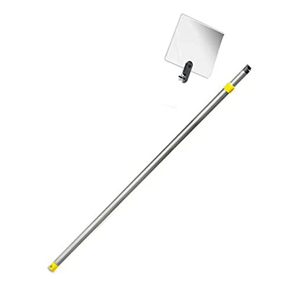 Inspection Mirror Telescoping Pole, Lightweight & Durable, 4 Ft 8 Ft Pole, 6 X 6 Inch Mirror