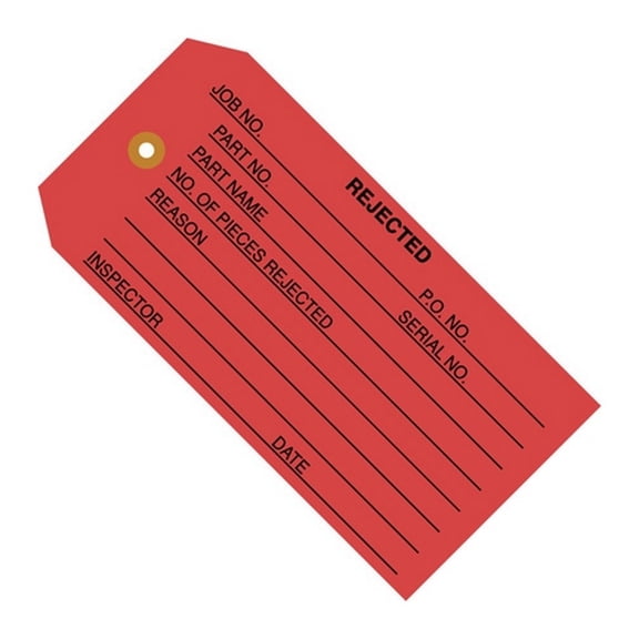 Inspection Tags Rejected Red 4 3/4" X 2 3/8" (1000 Per/Case)