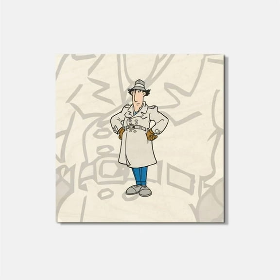 Inspector Gadget Cartoon 4'' X 4'' Square Wooden Coaster