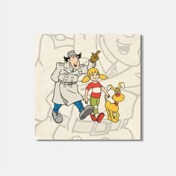 Inspector Gadget Cartoon 4'' X 4'' Square Wooden Coaster