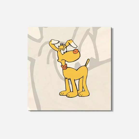 Inspector Gadget Cartoon Brain 4'' X 4'' Square Wooden Coaster