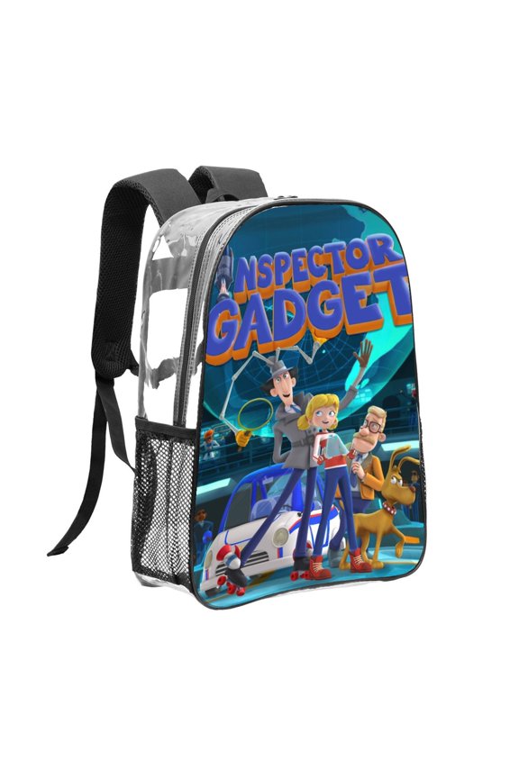 Inspector Gadget Pattern Transparent Backpack Lightweight And fashionable Showcasing Personality And Leading The Trend