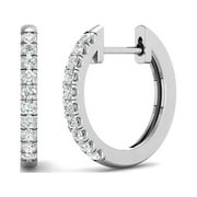 Inspereza New York 14Kt White Gold Plated Cubic Zirconia Huggie Hoop Cuff Earrings Studs Tiny Small Hoop Earrings Gifts for Women Girls