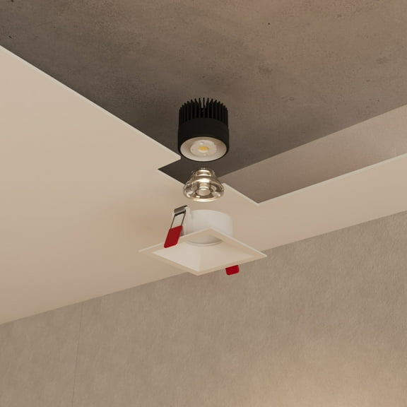 Libra 2in White Square Integrated LED Canless Recessed Lighting Kit, 5CCT, 14W, 1000L