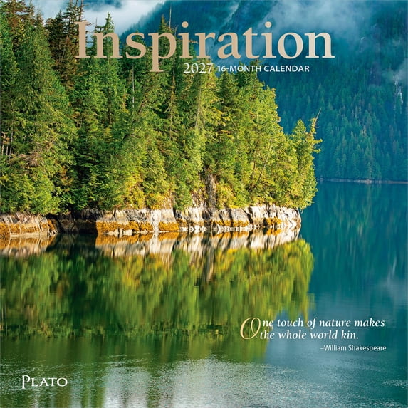 Inspiration | 2027 7x14" (Hanging) Mini Wall Calendar | Foil Stamped Cover | Plato